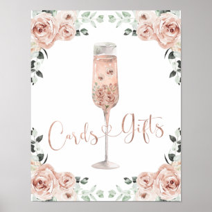 Affiche Cartes et Cadeaux Prosecco Pétales de Rose Poussié