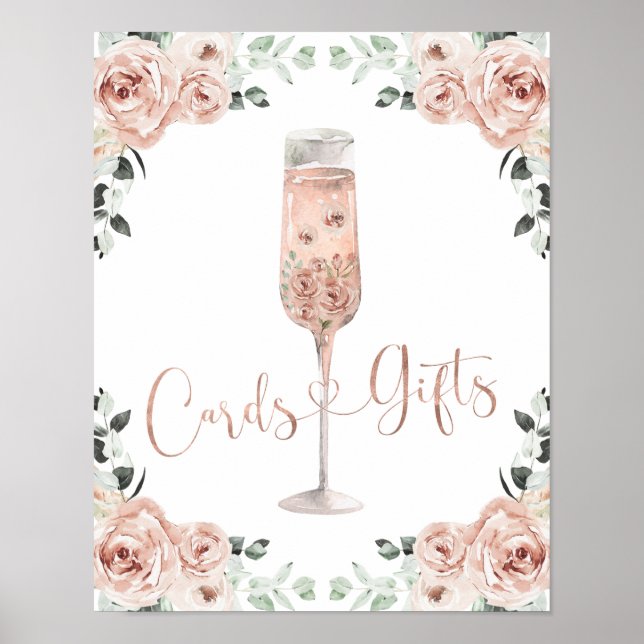 Affiche Cartes et Cadeaux Prosecco Pétales de Rose Poussié (Devant)