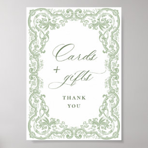 Affiche Cartes et cadeaux Renaissance Ornat Sage Green