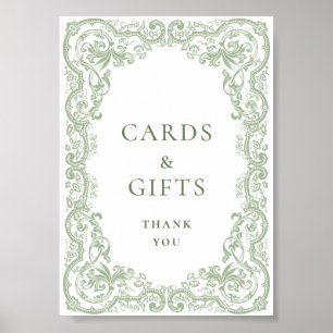 Affiche Cartes et cadeaux Renaissance Ornat Sage Green