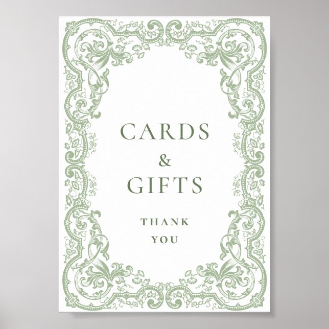 Affiche Cartes et cadeaux Renaissance Ornat Sage Green (Devant)