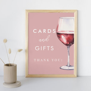 Affiche Cartes et Cadeaux Rose Vino Avant les Vœux Enterre