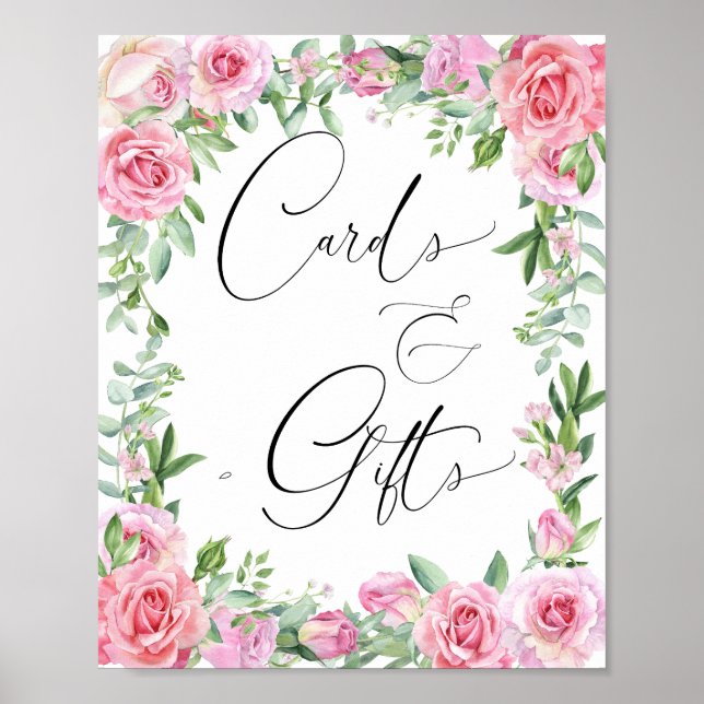 Affiche Cartes et Cadeaux | Roses Blush Roses (Devant)