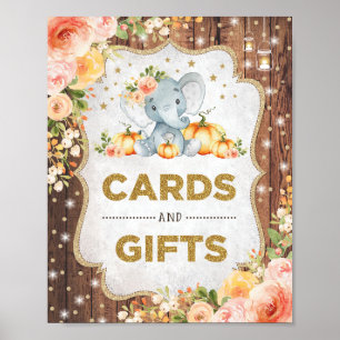 Affiche Cartes et cadeaux rustiques Citrouille Baby shower