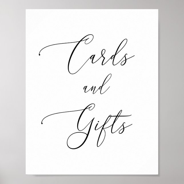 Affiche Cartes et Cadeaux Rustiques de Calligraphie Simple (Devant)