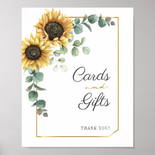 Affiche Cartes et Cadeaux Rustiques Tournesol Eucalyptus F