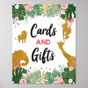 Affiche Cartes et cadeaux Safari Animaux Fille Signal d'an