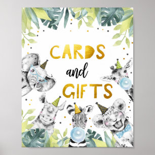 Affiche Cartes et cadeaux Safari Party Animaux Signal d'an