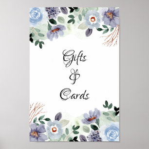 Affiche Cartes et cadeaux Signe Chic Purple Floral