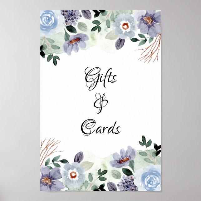 Affiche Cartes et cadeaux Signe Chic Purple Floral (Devant)