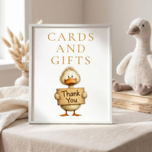 Affiche Cartes et Cadeaux Silly Goose Panneau Baby Shower