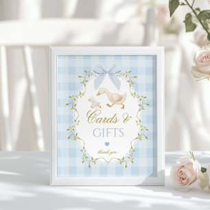 Affiche Cartes et cadeaux Silly Goose ruban bleu Gingham