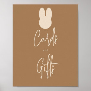 Affiche Cartes et cadeaux simples de lapin 