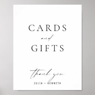 Affiche Cartes et cadeaux simples en noir et blanc