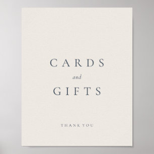 Affiche Cartes et cadeaux simples modernes bleu marine bei