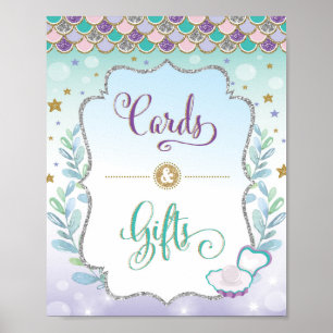 Affiche Cartes et cadeaux Sirène Signal Baby shower d'anni