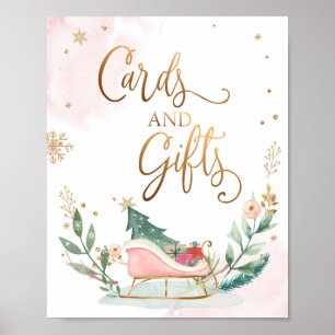 Affiche Cartes et cadeaux Sleight Winter Girl Signal d'ann