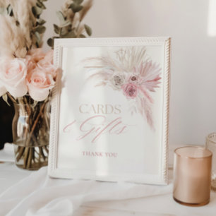 Affiche Cartes et cadeaux Soft Pink Boho Arch