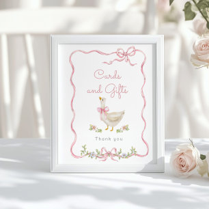 Affiche Cartes et cadeaux soyeux rose oie