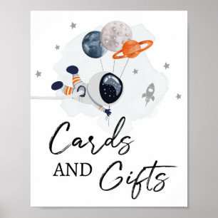 Affiche Cartes et cadeaux Spatial Party Astronaut Boy Sign