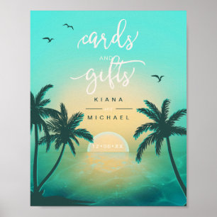 Affiche Cartes et cadeaux Sunrise de l'île tropicale ID Tu