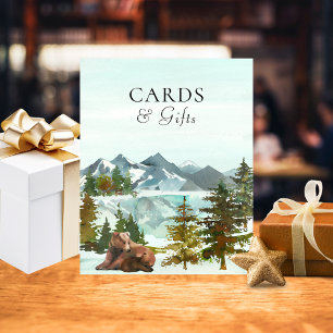 Affiche Cartes et cadeaux Table Ours d'aventure Baby showe