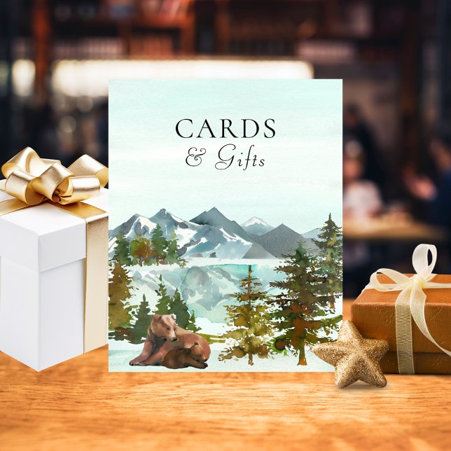 Affiche Cartes et cadeaux Table Ours d'aventure Baby showe (Créateur téléchargé)