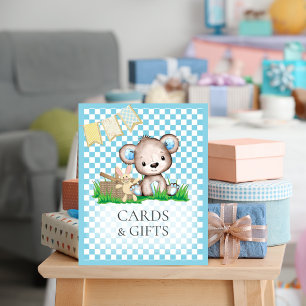 Affiche Cartes et cadeaux Table Ours en peluche Baby showe