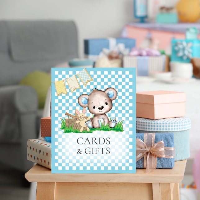 Affiche Cartes et cadeaux Table Ours en peluche Baby showe (Créateur téléchargé)