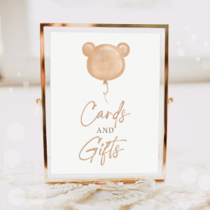 Affiche Cartes et cadeaux Teddy Bear Balloon Bohème Annive