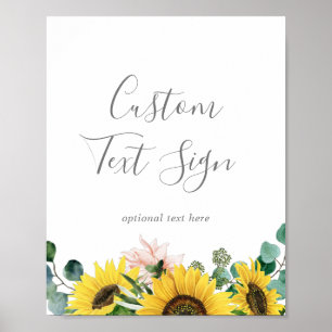 Affiche Cartes et Cadeaux Tournesol Rustique Enseigne Text