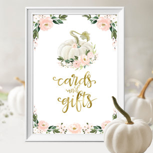 Affiche Cartes et Cadeaux Verdure Signe de Baby Shower d'A