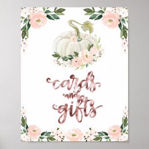 Affiche Cartes et Cadeaux Verdure Signe de Baby Shower d'A