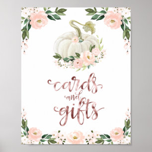 Affiche Cartes et cadeaux Vert Baby shower d'automne Signa