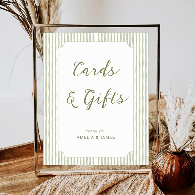 Affiche Cartes et Cadeaux Vert Sauge Mariage Enterrement d (Créateur téléchargé)