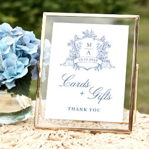 Affiche Cartes et cadeaux Victorian Ornate Dusty Blue