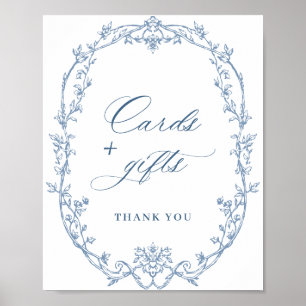 Affiche Cartes et cadeaux Victorian Ornate Dusty Blue