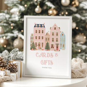 Affiche Cartes et cadeaux Village de Noël Hiver