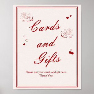 Affiche Cartes et cadeaux vintage pour enterrement de vie