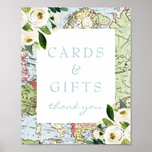Affiche Cartes et Cadeaux Voyage Thème Fleurie Panneau de 