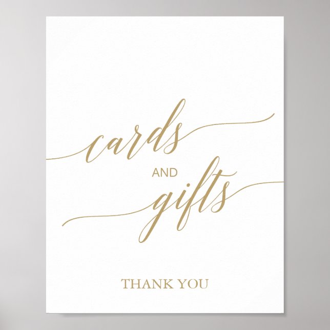 Affiche Cartes et panneau de cadeaux élégants en calligrap (Devant)