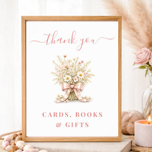 Affiche Cartes Fête de Bébé Fleur Sauvage Livres & Cadeaux
