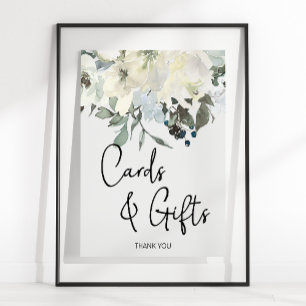 Affiche Cartes Fleurales et Cadeaux Roses Blanches d'Ivoir