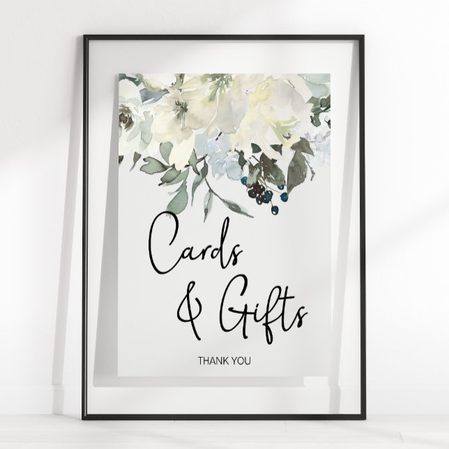 Affiche Cartes Fleurales et Cadeaux Roses Blanches d'Ivoir (Créateur téléchargé)