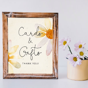 Affiche Cartes florales et cadeaux aquarelle de fleurs sau