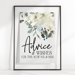 Affiche Cartes florales et cadeaux Roses blanches ivoire