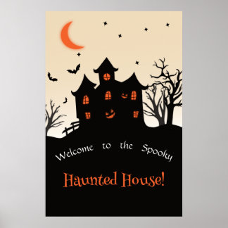 Affiche Cartes Haunted House Halloween Silhouet Foam