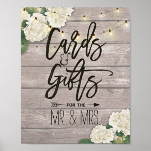 Affiche Cartes mariages Cadeaux Bois Floral Lumières à cor