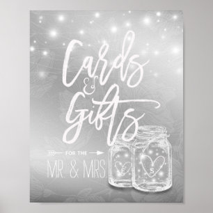 Affiche Cartes mariages Cadeaux Mason Jarres Éclairages à