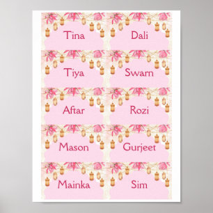 Affiche Cartes modèle rose